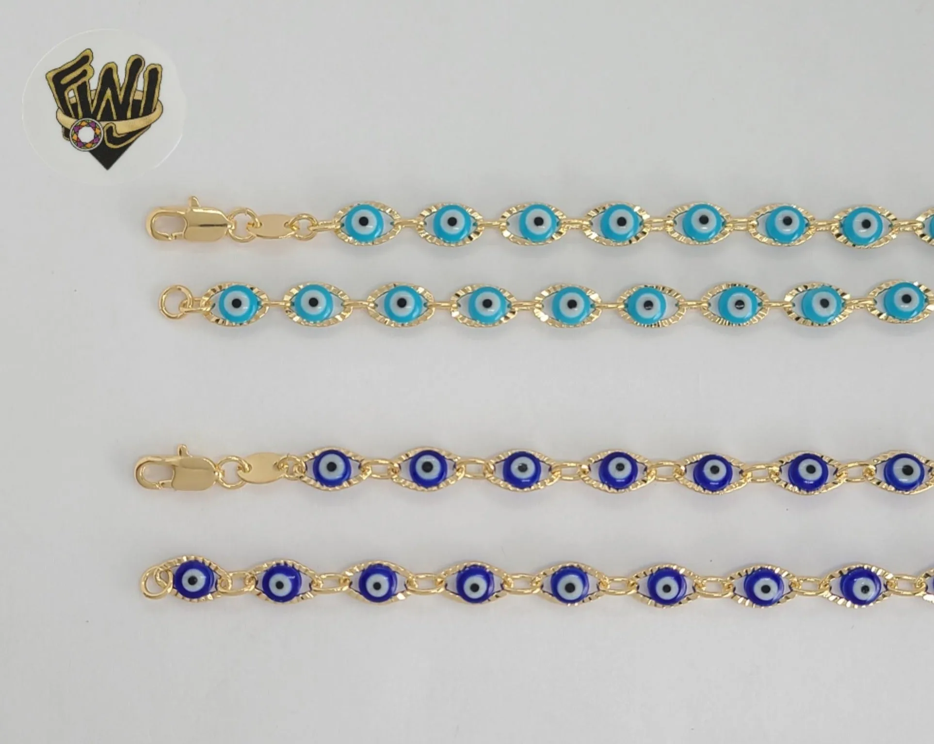 (1-1546 A-B) Gold Laminate - 6mm Evil Eye Link Chain - BGF