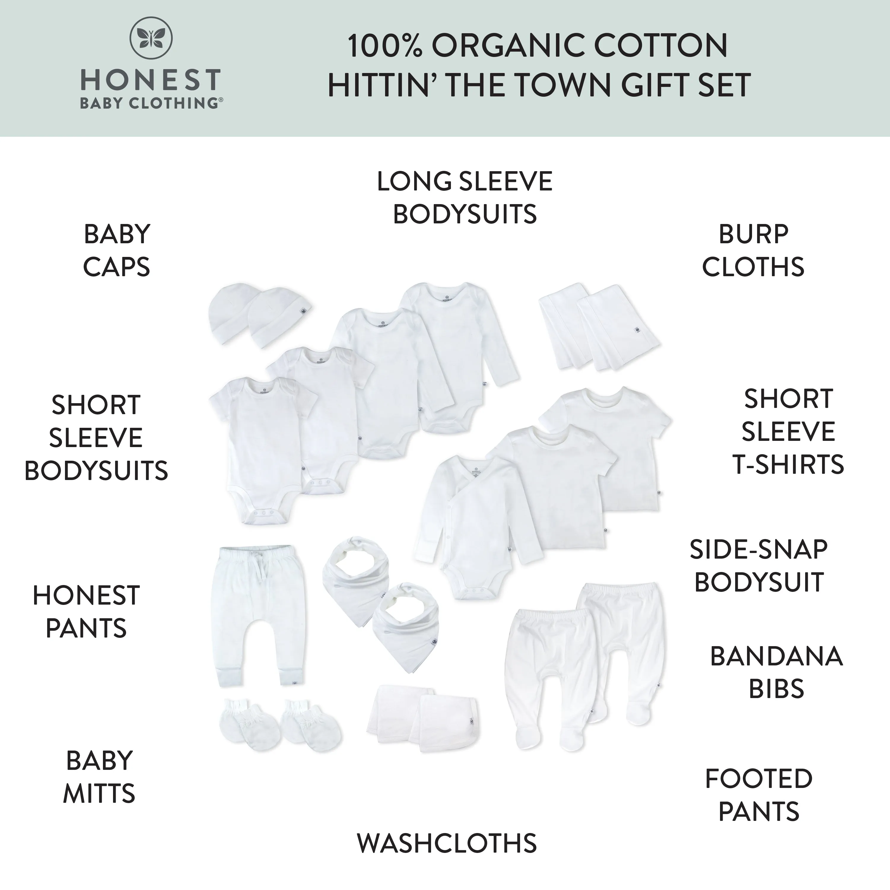 20-Piece HITTIN THE TOWN Organic Cotton Gift Set