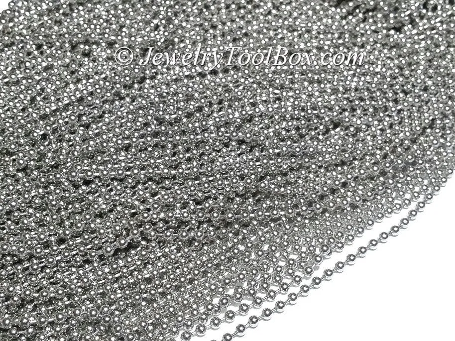 3.2mm Ball Chain, Stainless Steel, Lot Size 50 Meters Spooled, #1916 A