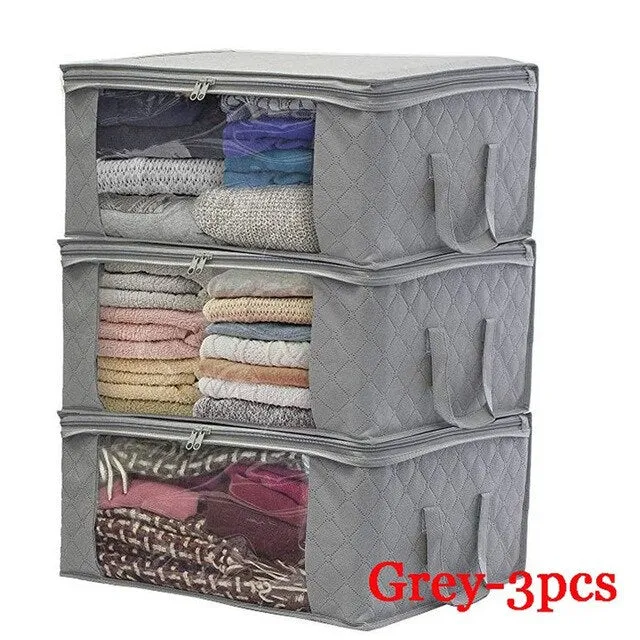 3Pcs Blanket Quilt Clothes Closet Box