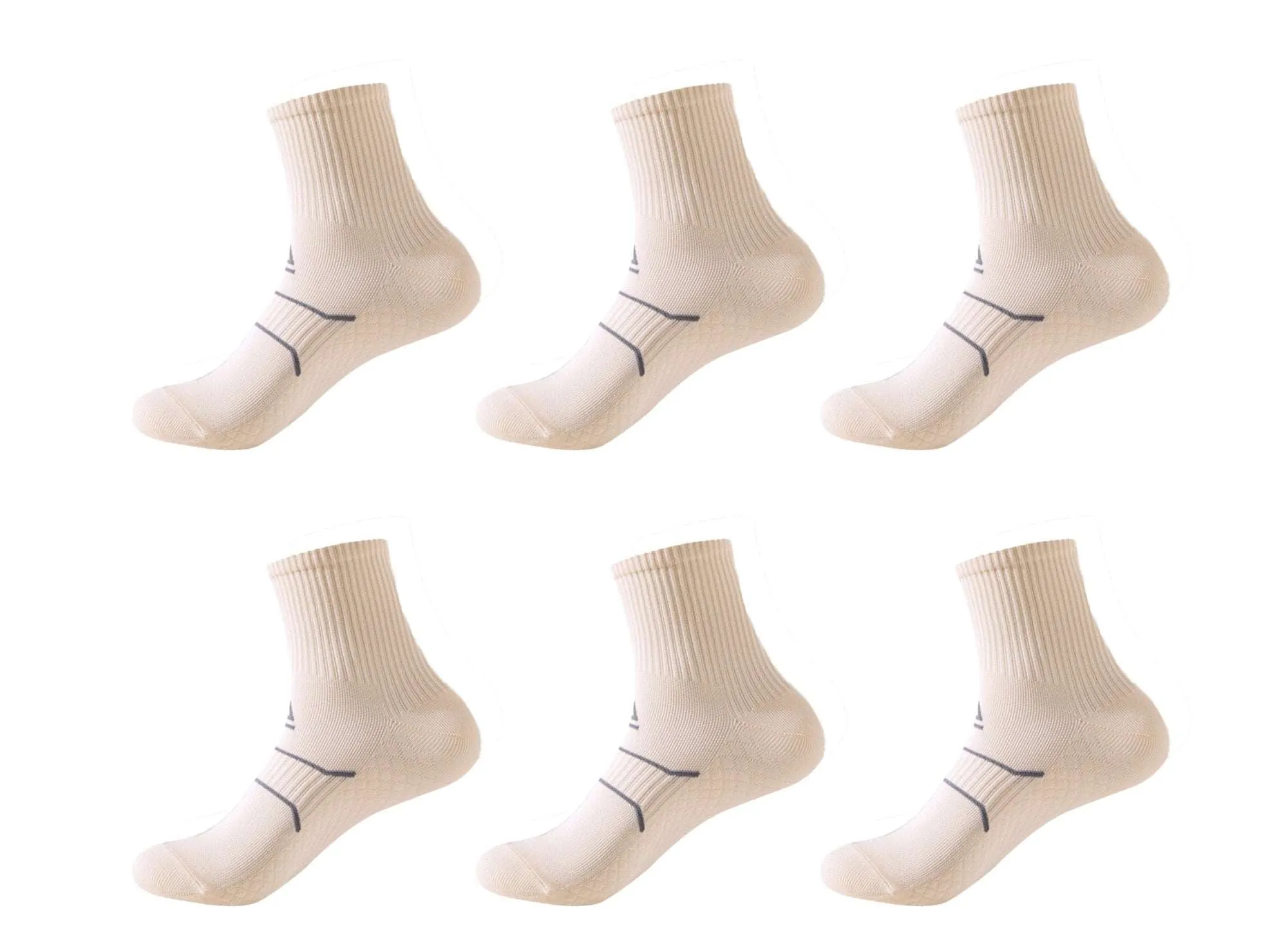 6-Pack Unisex Massage Arch Support Performance Recovery Compression Ankle Socks