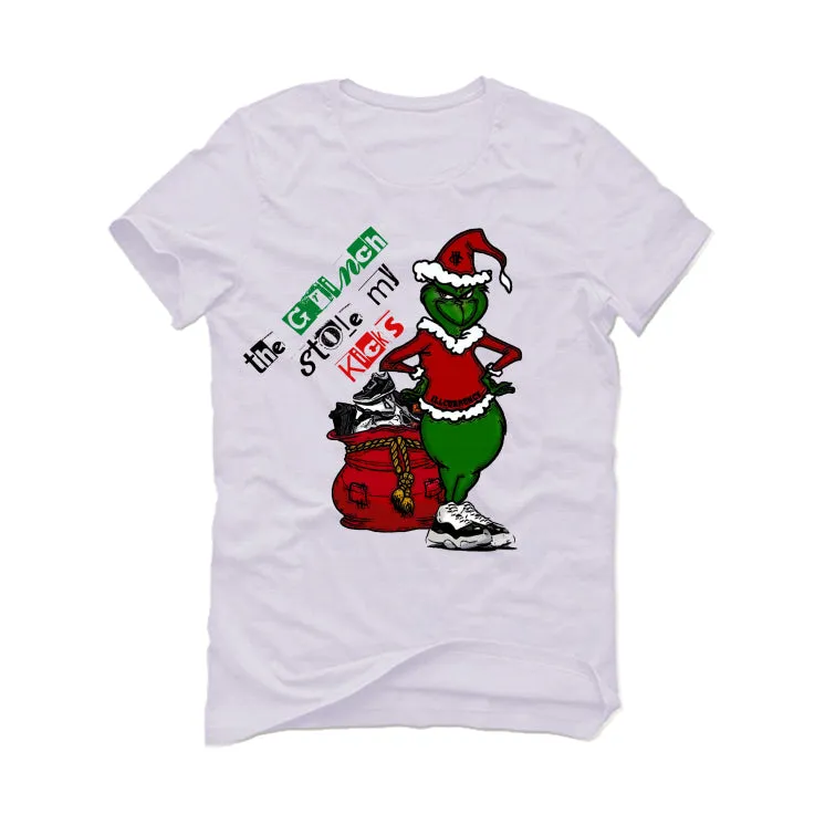 Air Jordan 11 Gratitude | ILLCURRENCY White T-Shirt (Grinch stole my kicks)