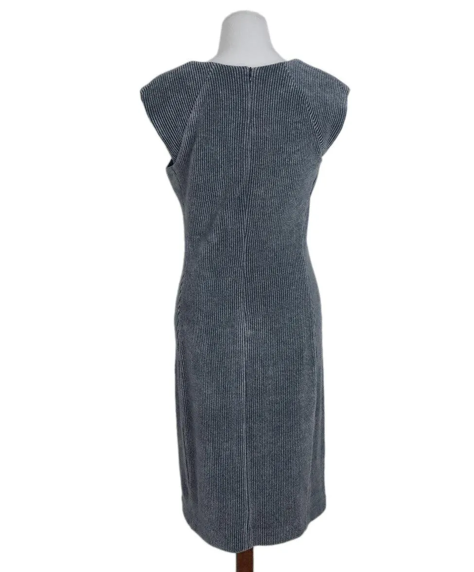 Amina Rubinacci Grey & Navy Wool Dress sz 6