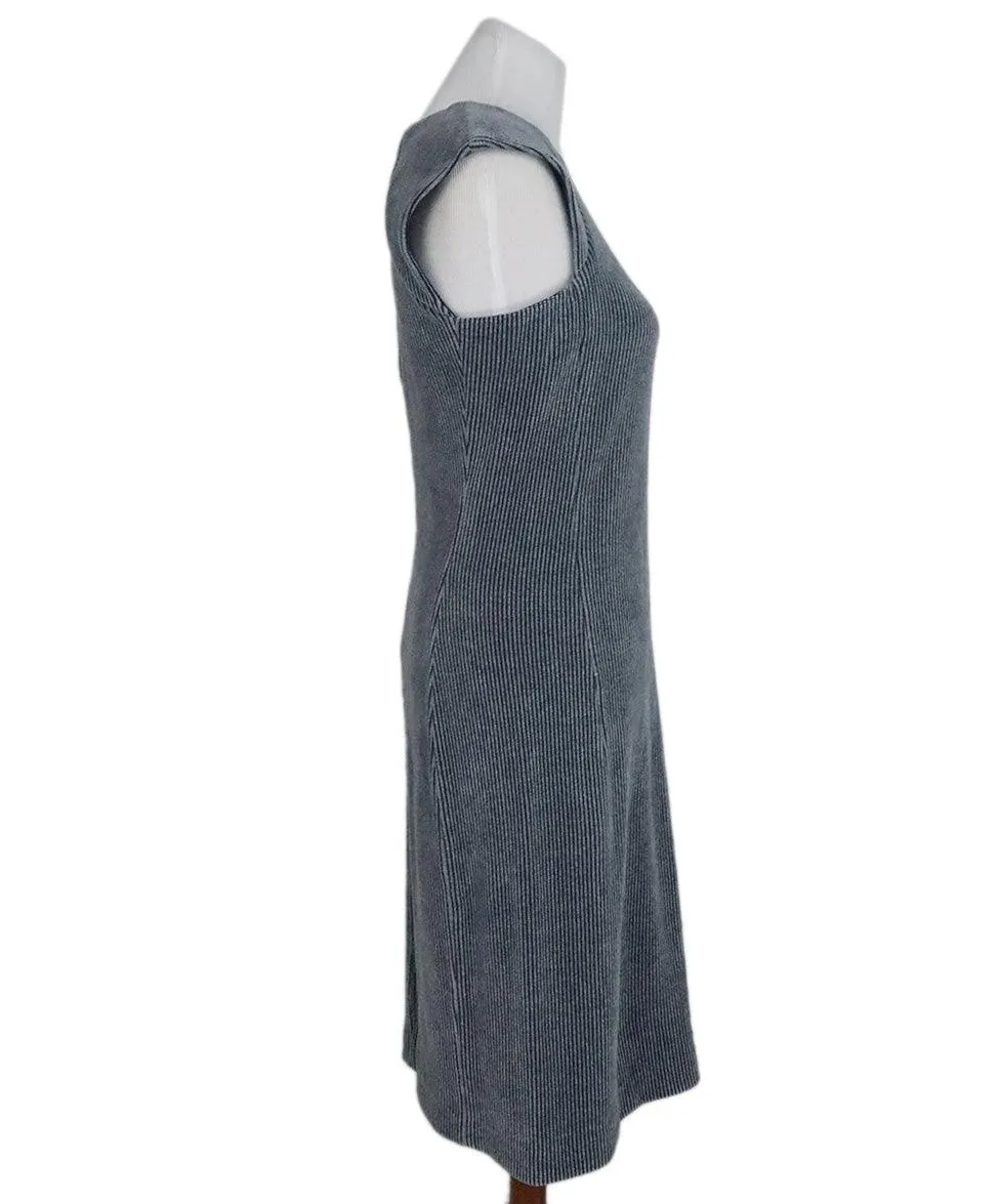 Amina Rubinacci Grey & Navy Wool Dress sz 6