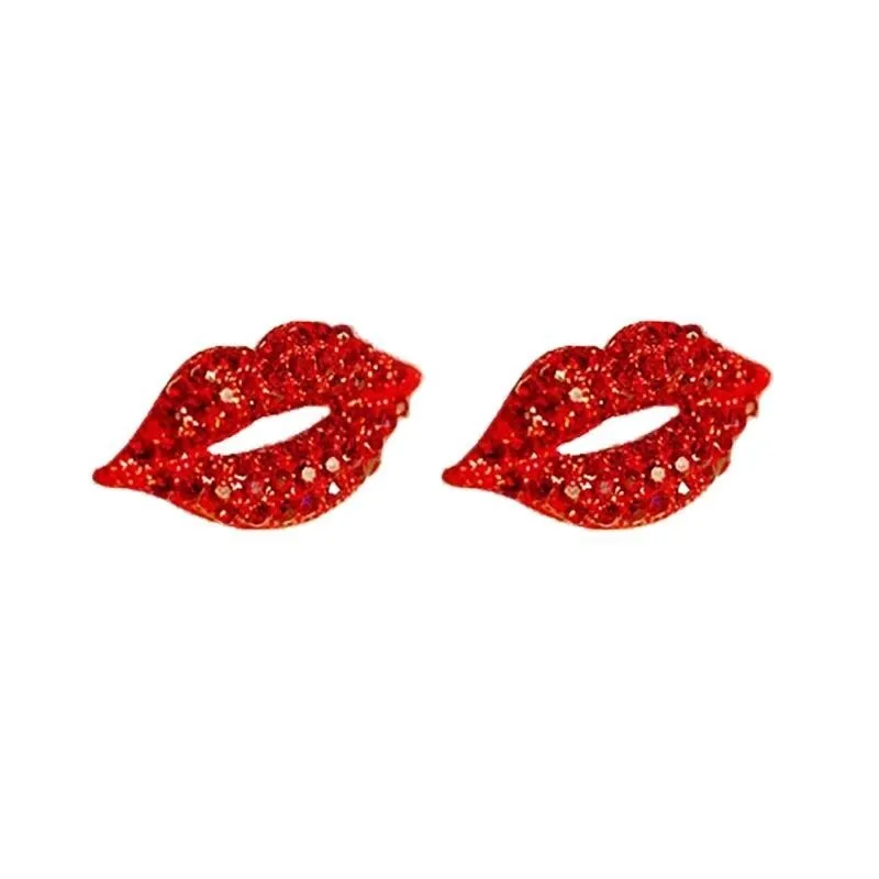 Années 50 Boucles d'Oreilles Bouche Pin Up