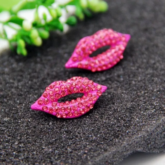 Années 50 Boucles d'Oreilles Bouche Pin Up