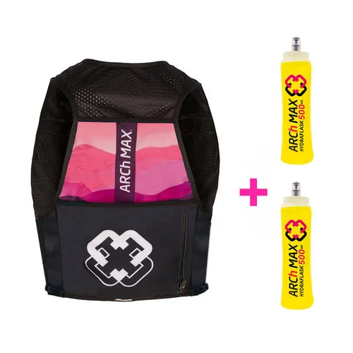 ARCh MAX Hydration Vest 6L Unisex Pink   2 Hydraflask 500ml