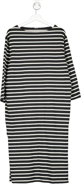 Arket Black Striped Jersey Dress UK XS