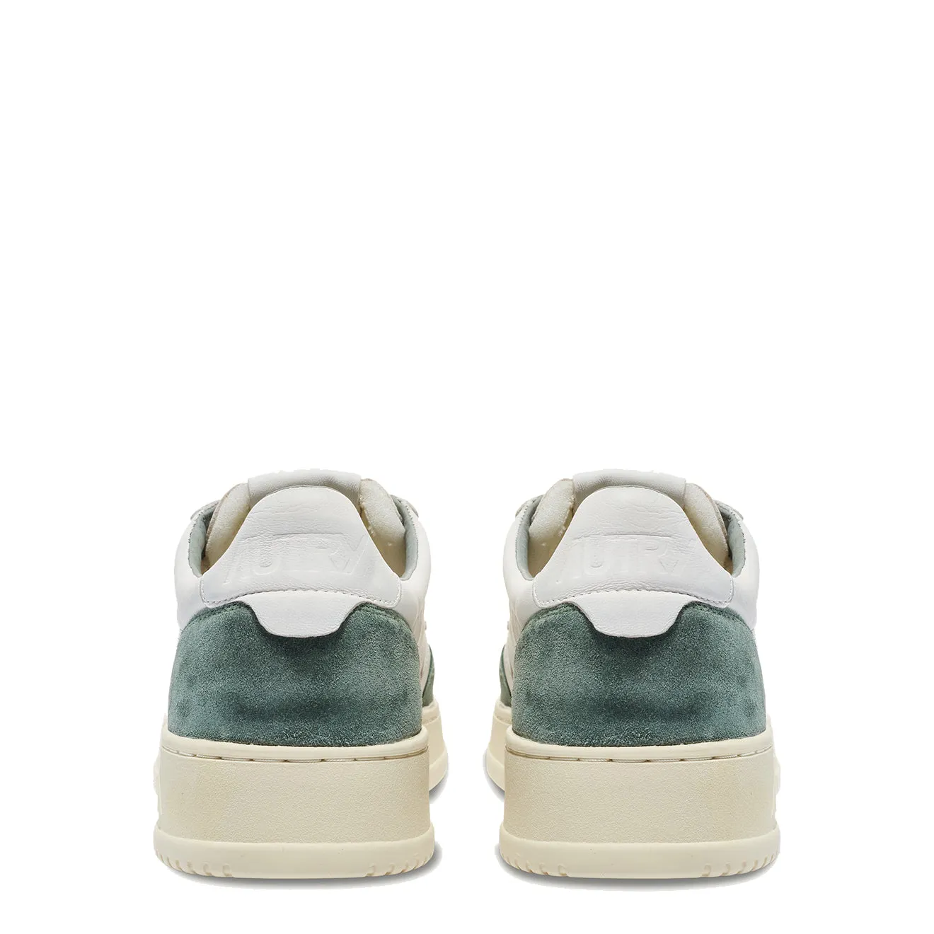 Autry Medalist Low Goat / Suede - White / Military Green