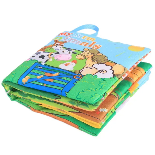 Baby Toys Kids Early Development Cloth Book Learning Education Unfolding Activity Books Rattle Animal Stroller Hanging Cube Toy