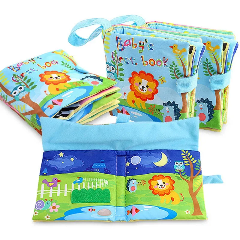 Baby Toys Kids Early Development Cloth Book Learning Education Unfolding Activity Books Rattle Animal Stroller Hanging Cube Toy