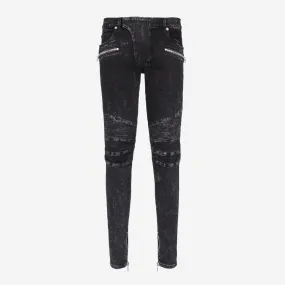 Balmain Ribbed Details Slim Fit Denim Jeans