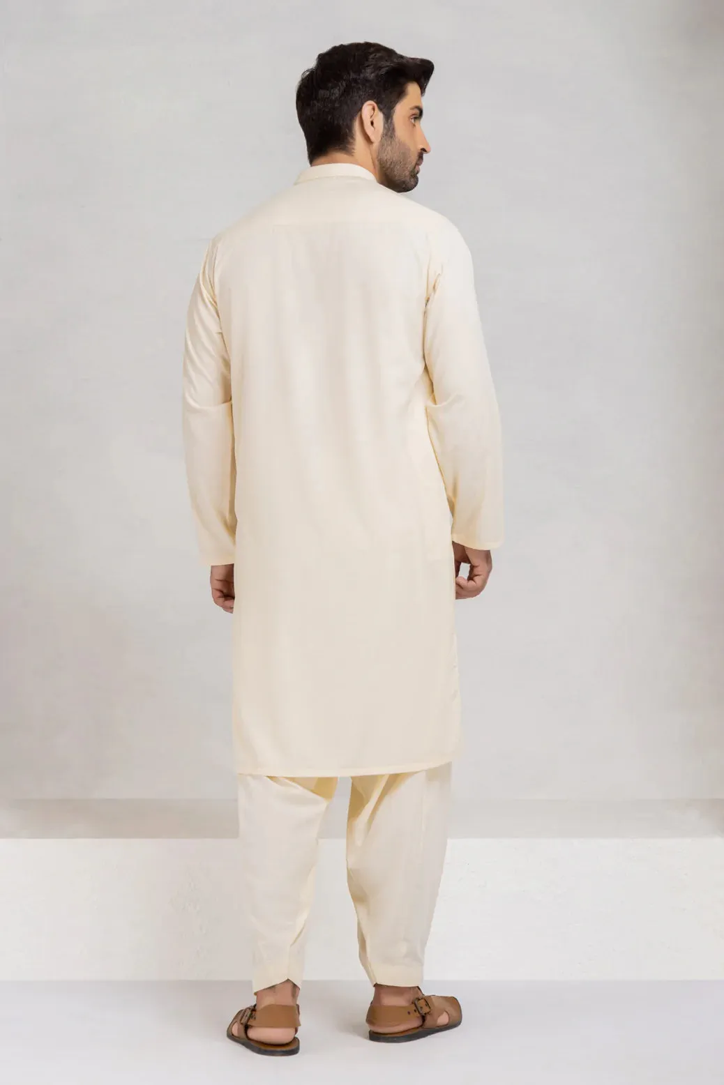 BEIGE-BLENDED-KURTA SHALWAR (KSRS23-017)