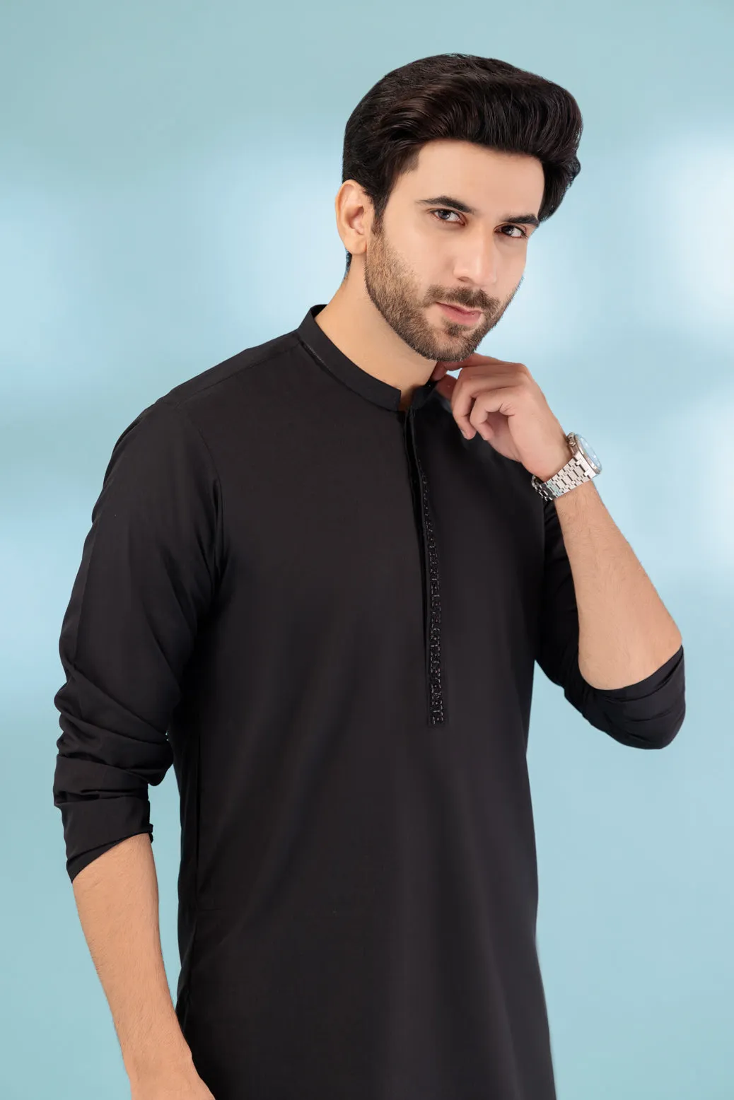 BLACK-BLENDED-Kurta Pajama Trouser - (KSB23-025)