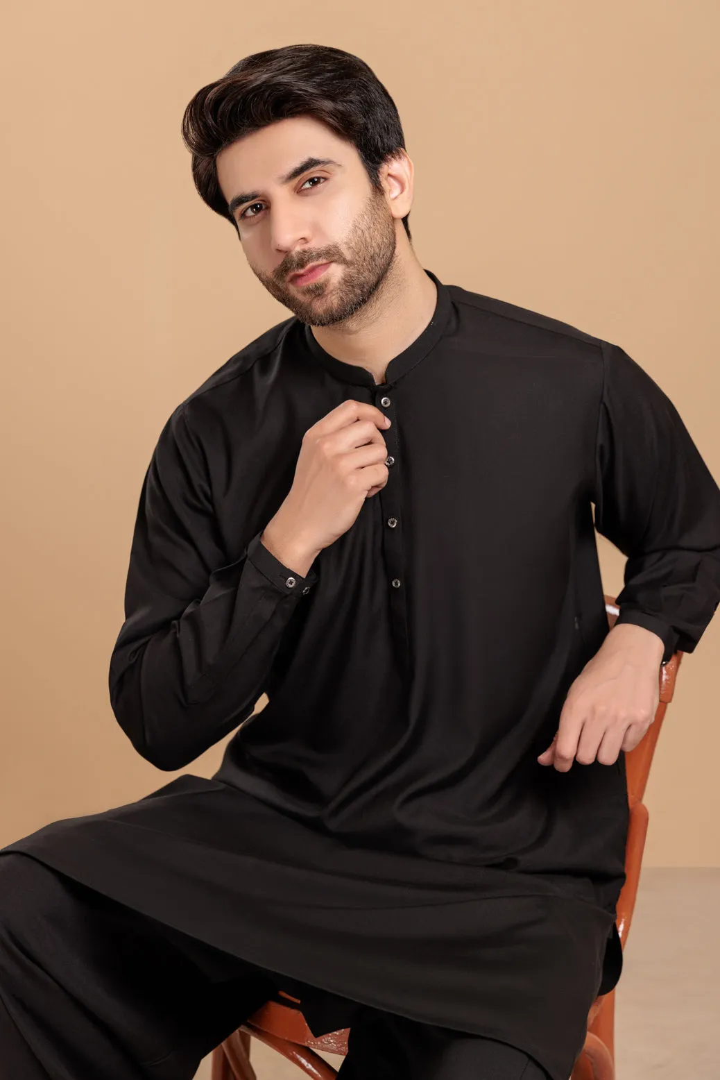 BLACK-BLENDED-KURTA SHALWAR- (KSRS23-083)