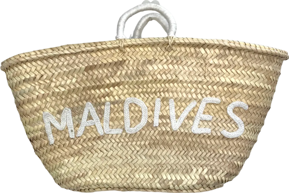 Boutique Bonita Beige Maldives Palf Leaf Basket Bag