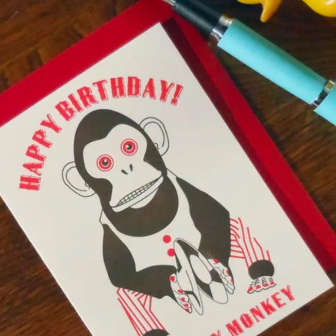 Cheeky Monkey Birthday Greeting Card