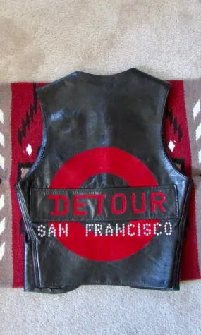 DETOUR SAN FRANCISCO 90s Leather Studded Vest, Mens Size Small