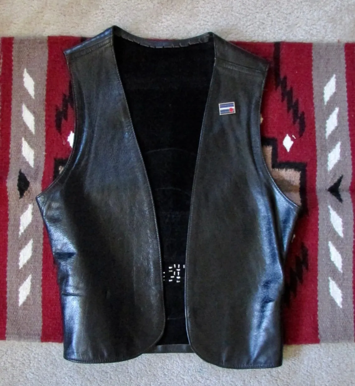 DETOUR SAN FRANCISCO 90s Leather Studded Vest, Mens Size Small