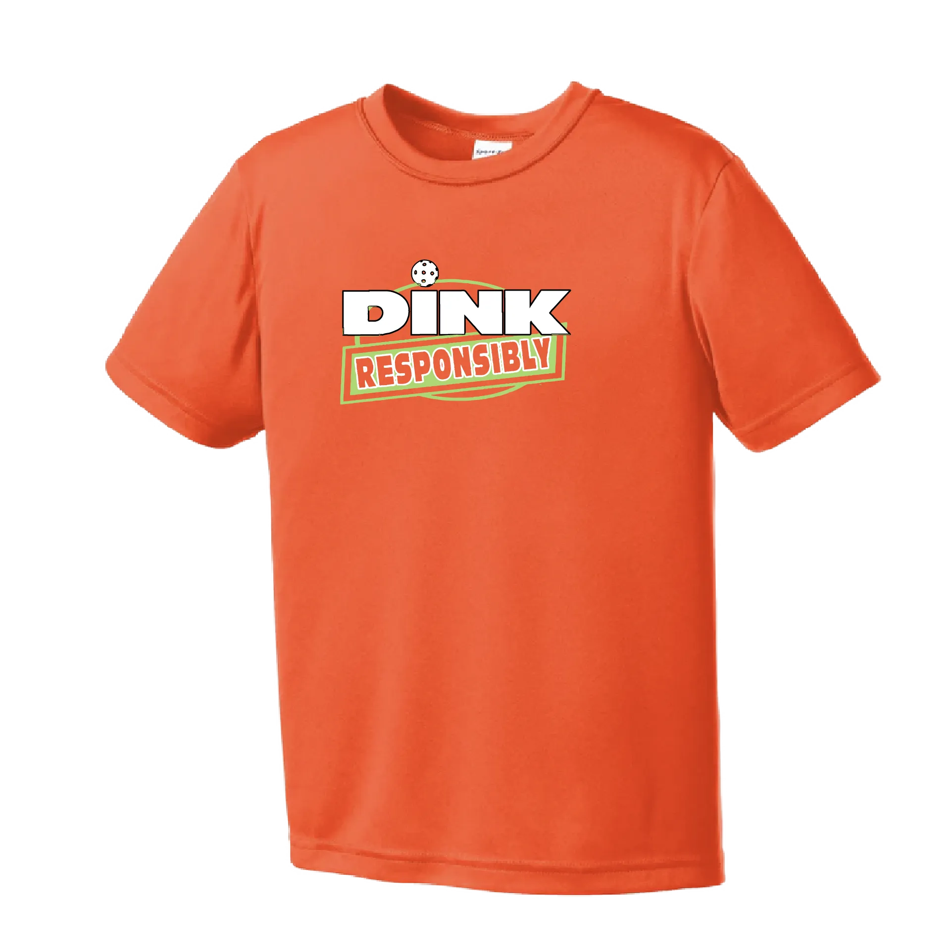 Dink Responsibly Pickleball | Youth Short Sleeve Athletic Shirt | 100% Polyester