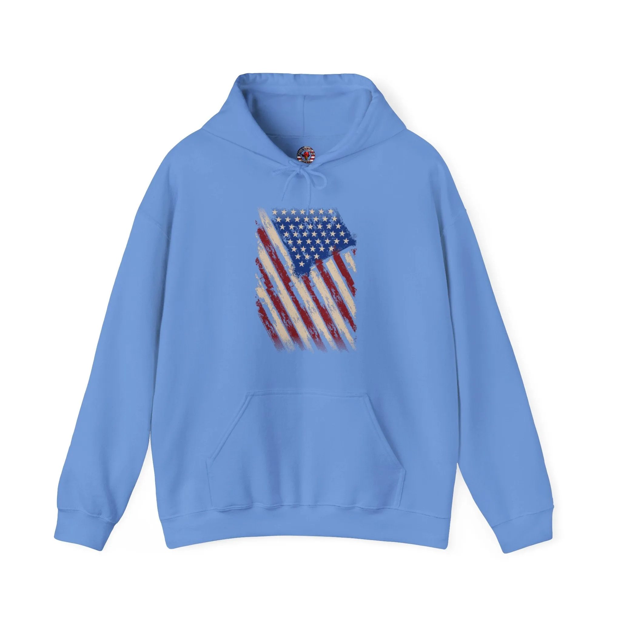 Distressed American Flag Hooded Sweatshirt