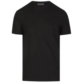 Emporio Armani Eagle All-Over Jacquard T Shirt Black