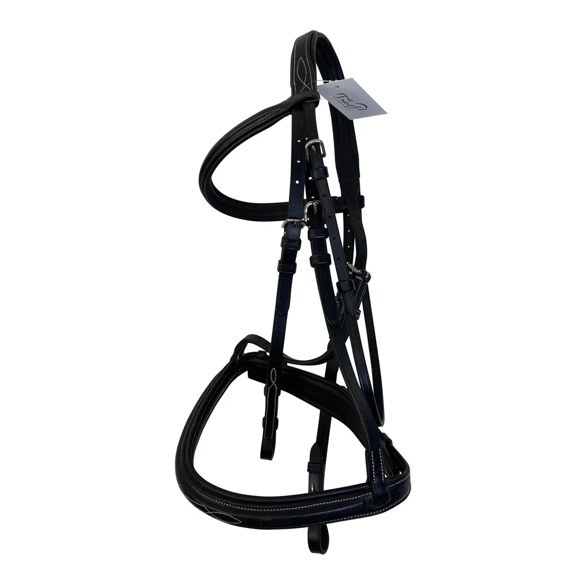 Fancy Square Raised Bridle in Black - Full