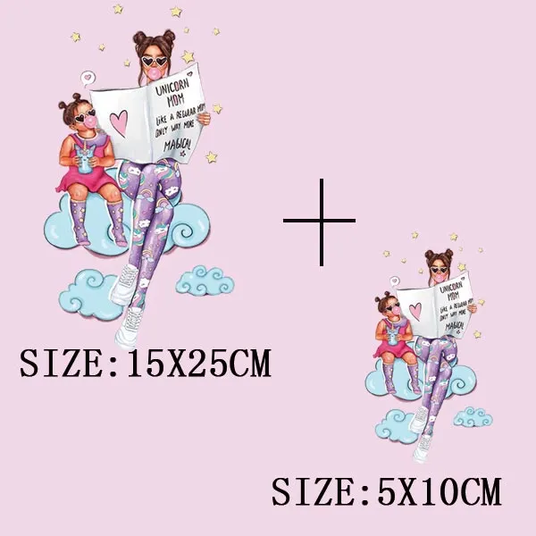 Fashion Lady Thermo Transfer Sticker On Clothes Vogue Girl Iron On Patches For Clothing DIY Washable T-shirt Clothes Sticker Set