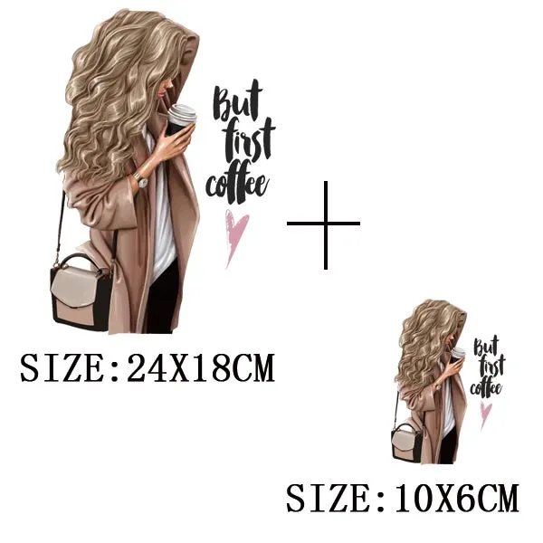 Fashion Lady Thermo Transfer Sticker On Clothes Vogue Girl Iron On Patches For Clothing DIY Washable T-shirt Clothes Sticker Set