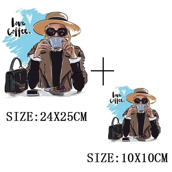 Fashion Lady Thermo Transfer Sticker On Clothes Vogue Girl Iron On Patches For Clothing DIY Washable T-shirt Clothes Sticker Set