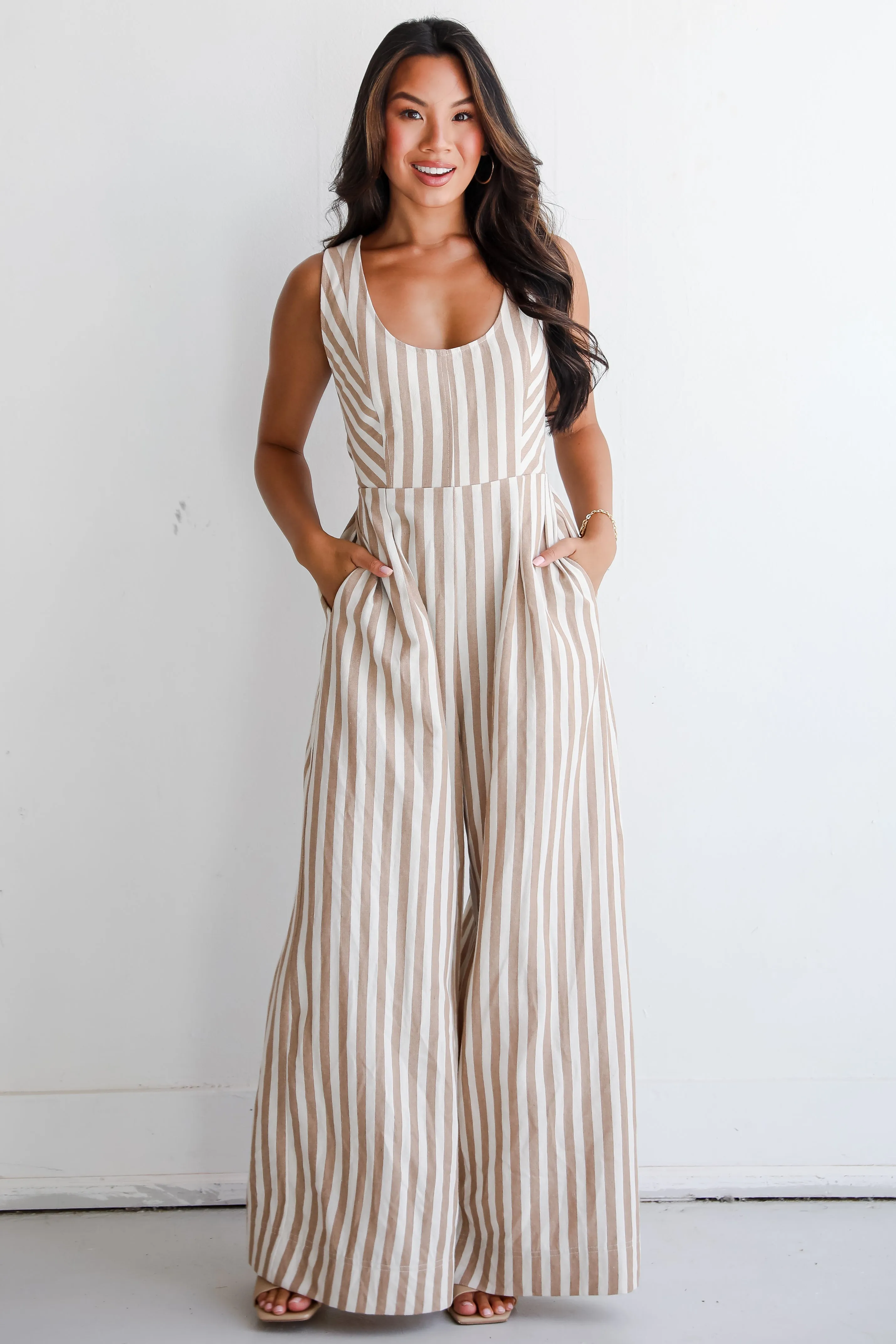 FINAL SALE - Adorable Chicness Striped Jumpsuit