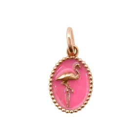 Flamingo Pink Resin pendant, Rose Gold