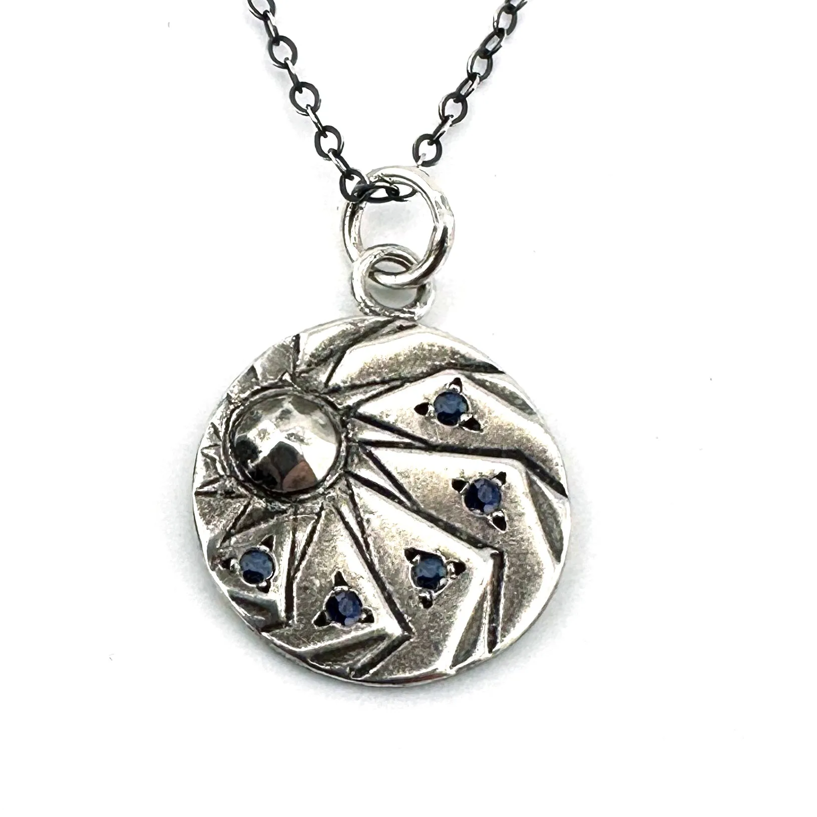 HORIZONS Luxe Necklace - SILVER with Blue Sapphires