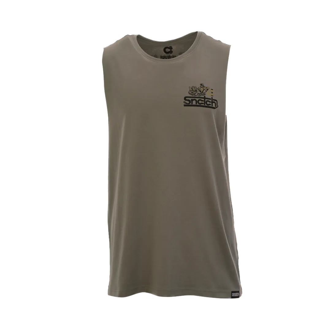 Just Waiting For A Mate Muscle Tee Dirty Stone - SM1103ST