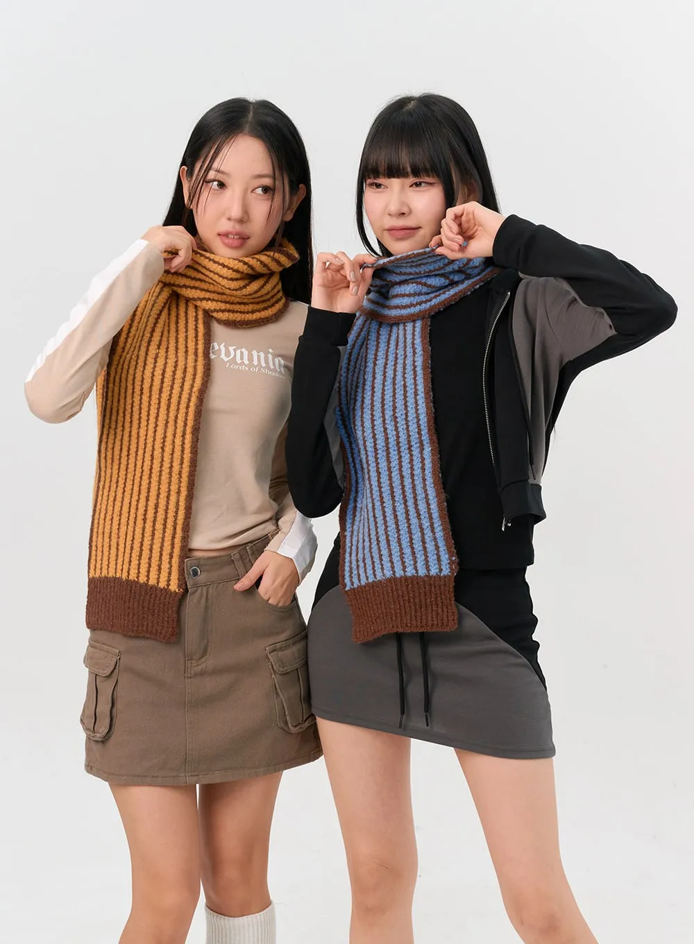 Knit Stripe Scarf IN302