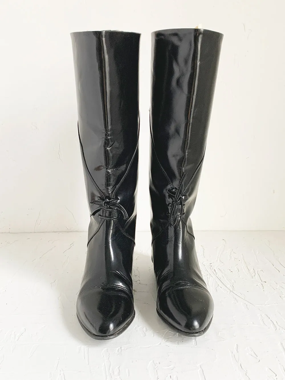 Maserati Black Leather Riding Boots