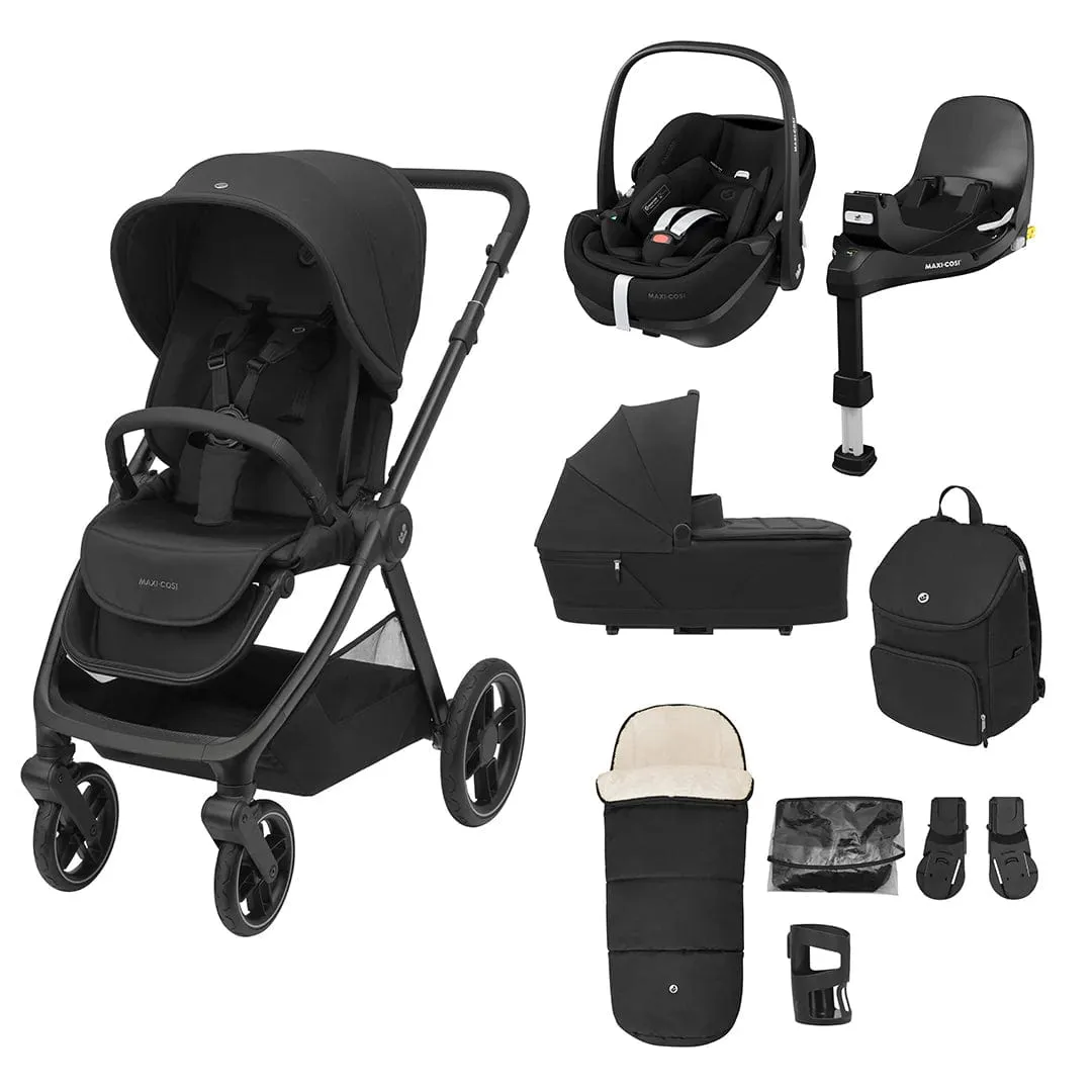 Maxi Cosi Oxford 9 Pieces Premium Travel System - Twillic Black