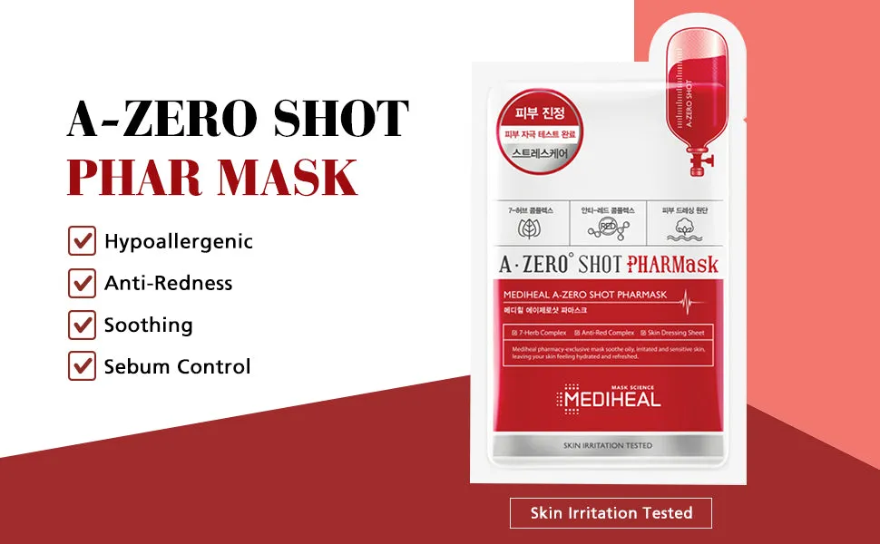 MEDIHEAL A-zero Shot PHAR Masks Acne Facial Sheets Oil-Moisture Balance