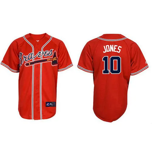 Men's Atlanta Braves Chipper Jones Replica Alternate Jersey - Red