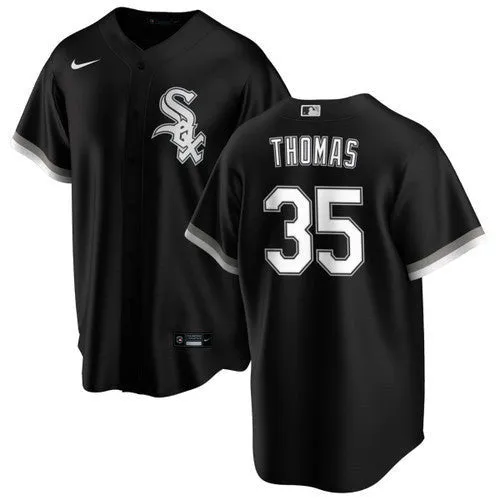 Men's Chicago White Sox Frank Thomas Replica Alternate Jersey - Black