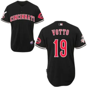 Mens Cincinnati Reds Joey Votto Cool Base Replica Jersey Black