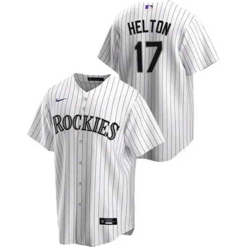 Men's Colorado Rockies Todd Helton Replica Home Jersey - White