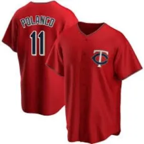 Mens Minnesota Twins Jorge Polanco Cool Base Replica Jersey Red