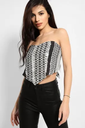 Monochrome Bandeau Scarf Top