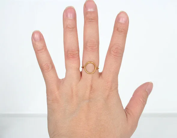 Monocle Ring, Matte Gold