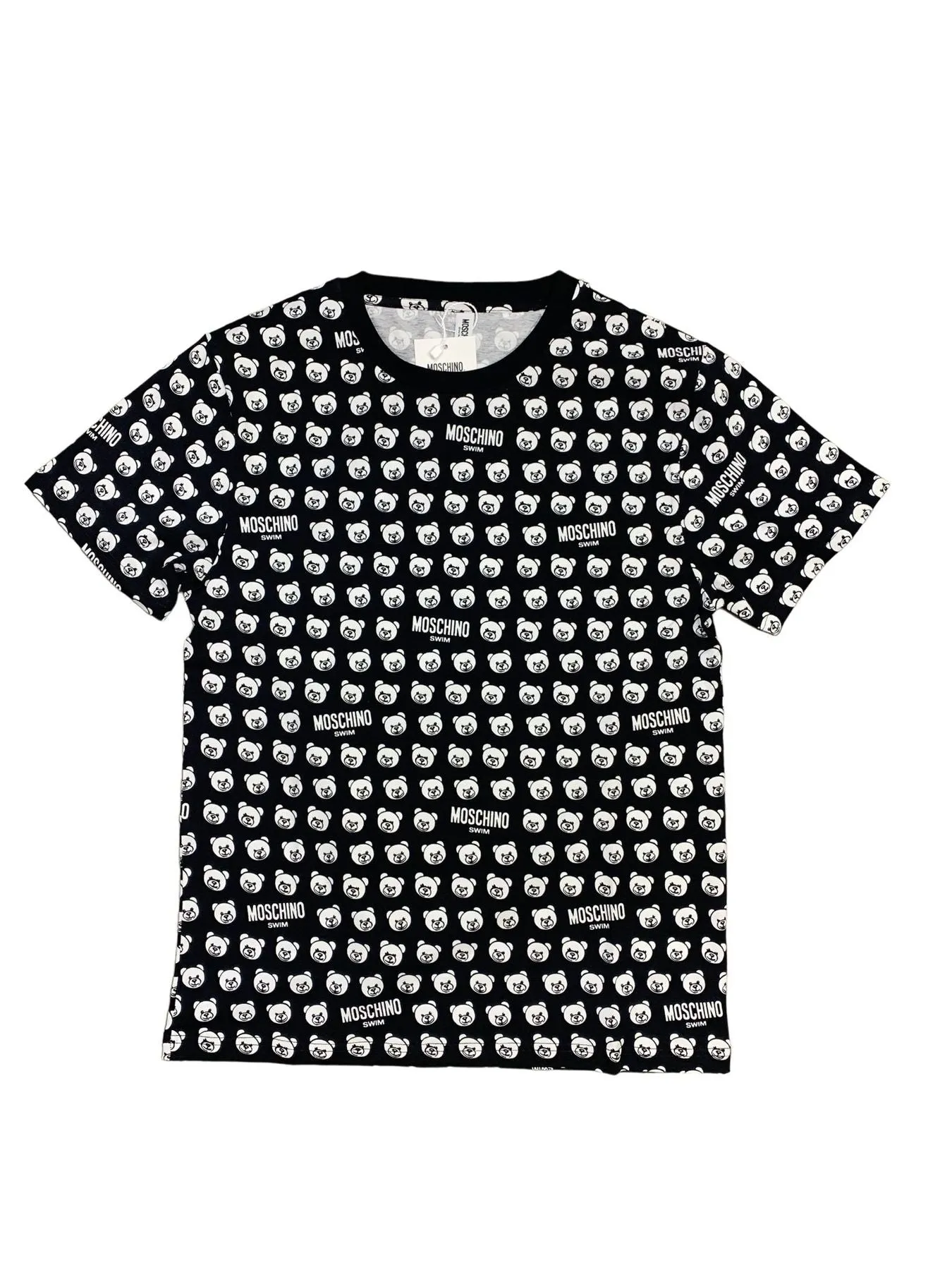 Moschino T-Shirt Orsetti Repeat Nero Girocollo Uomo