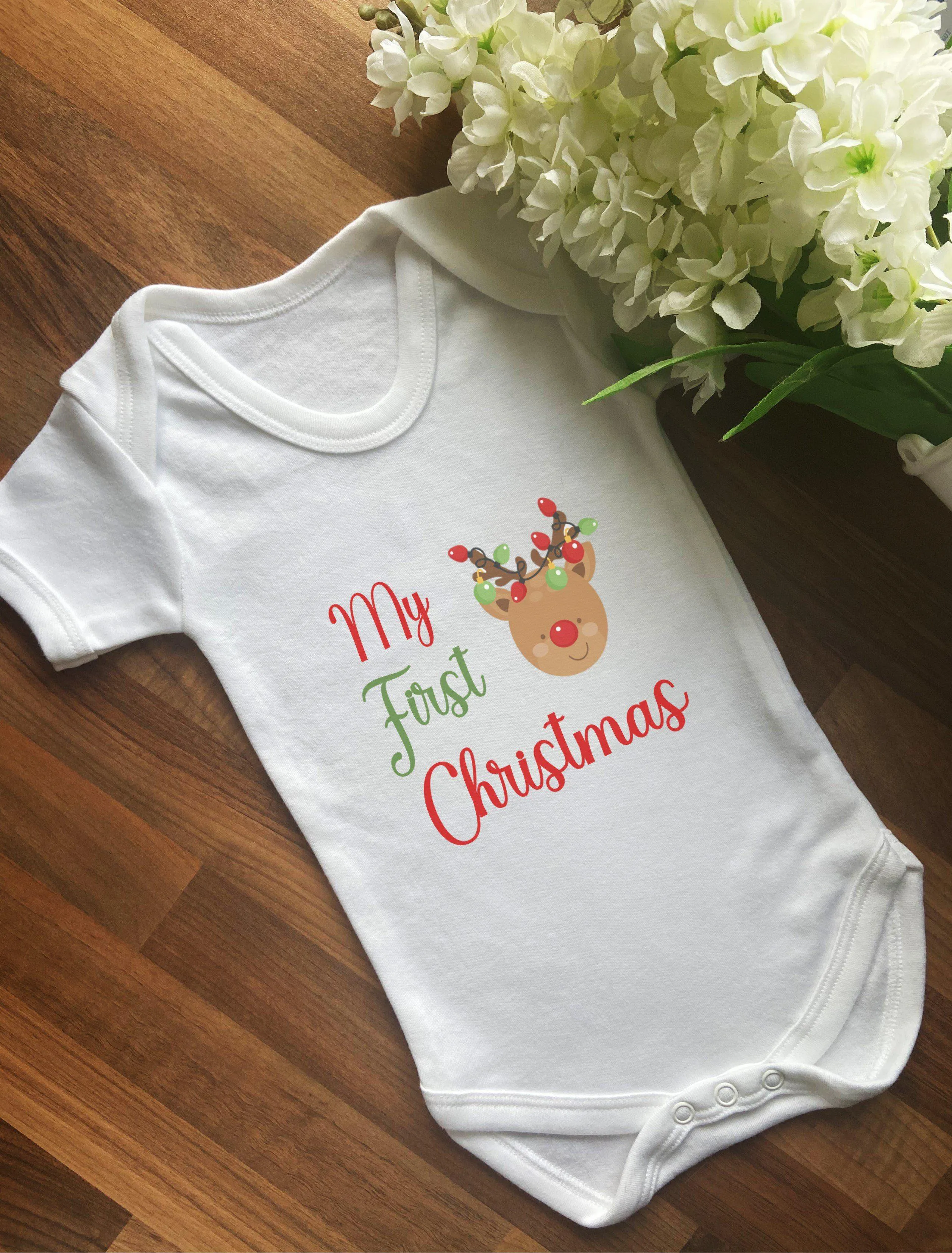 My First Christmas Baby Vest