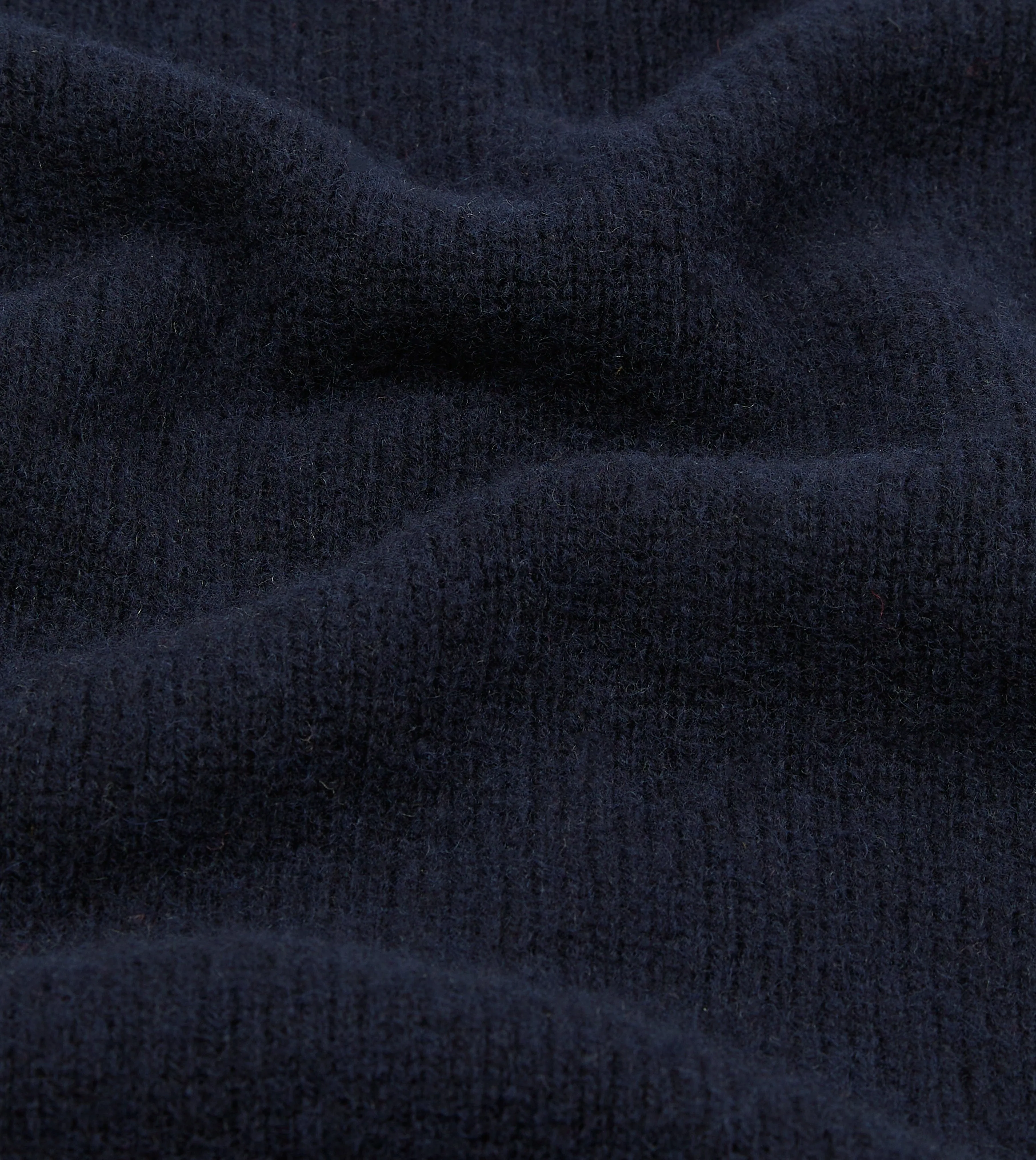 Navy Brushed Shetland Mock Neck Jumper