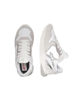 Nick Uni Suede Nylon Metallic - White Silver