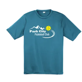 Park City Pickleball Club (White Words) Customizable | Men's Short Sleeve Atheletic Shirt | 100% Polyester